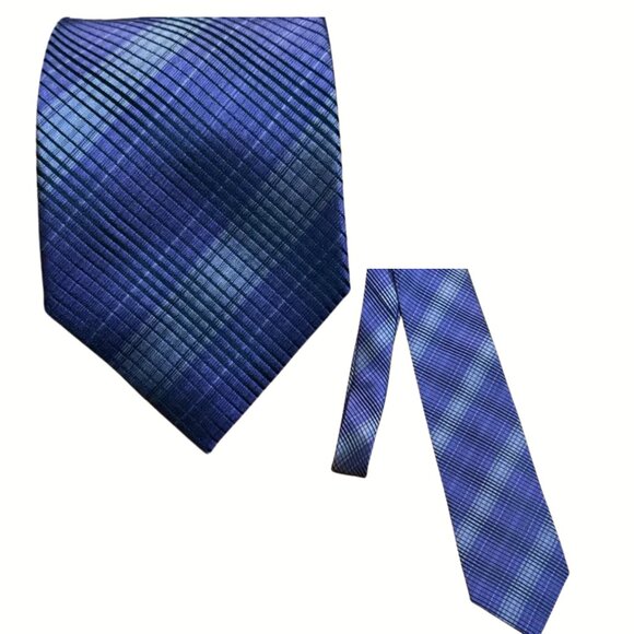 Alfani 100% Silk Tie Purple Geometric Stripe Necktie 62” x 3.75” Classic Dress - Picture 1 of 8